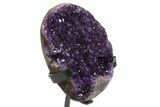 Sparkling Amethyst Geode With Metal Stand - Uruguay #342490-2
